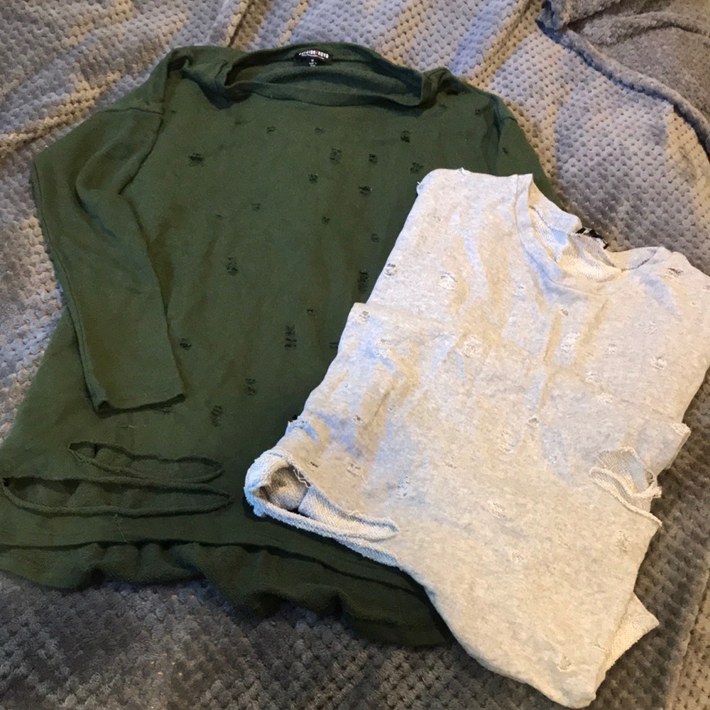 Distressed sweatshirts